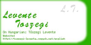 levente toszegi business card